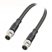 Cable Assembly, A Code - M8 6pins A code male to female straight molded cable, shielded, PVC, -10°C~+80°C, 26AWG 0.14mm²